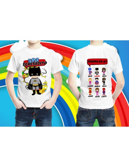 Remera Egresaditos Jardin Superheroe Egresados Chicos