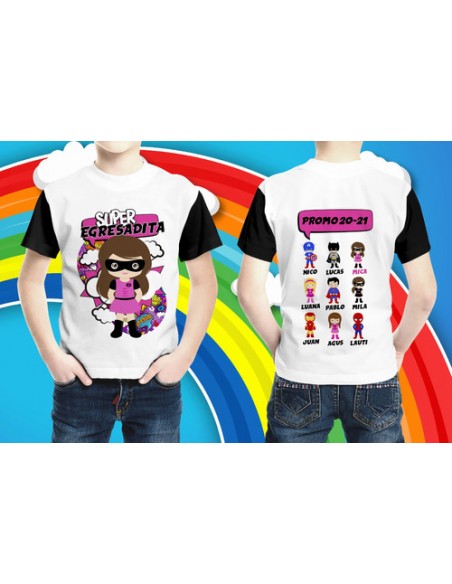 Remera Egresaditos Jardin Superheroe Egresados Chicos