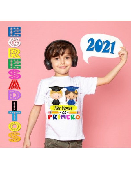 609606-MLA48022915742_102021,Remera Egresaditos - Jardín - Nos Vamos A Primero - Infantil