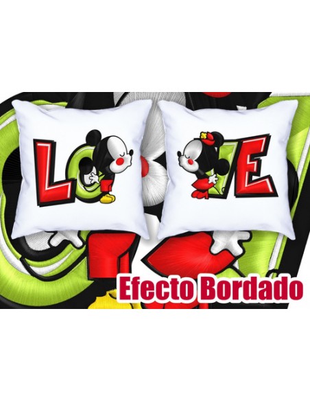 950461-MLA48926588861_012022,Almohadon-san Valentin-2 Almohadones-efecto Bordado - Amor