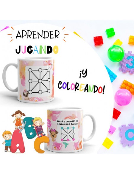 675147-MLA48008207881_102021,Taza Personalizada -aprender Jugando-para Completar Y Pintar