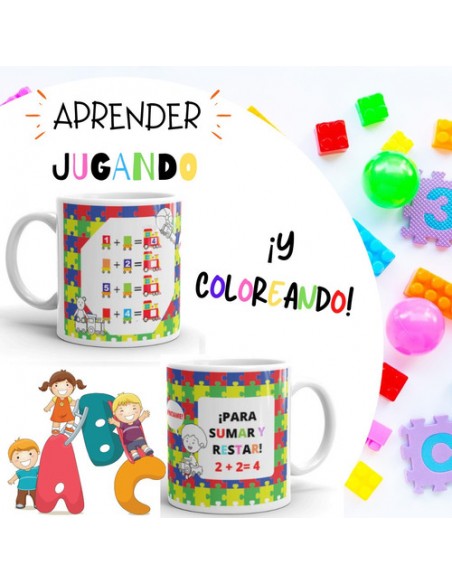 771649-MLA48008270570_102021,Taza Personalizada -aprender Jugando-para Completar Y Pintar