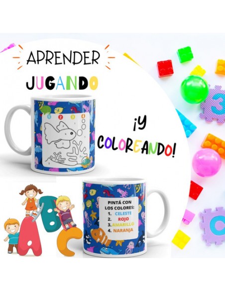 746757-MLA48008257619_102021,Taza Personalizada -aprender Jugando-para Completar Y Pintar