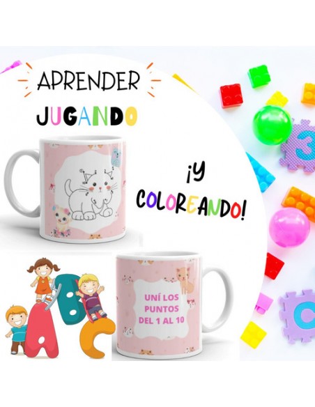 862705-MLA48008321295_102021,Taza Personalizada -aprender Jugando-para Completar Y Pintar