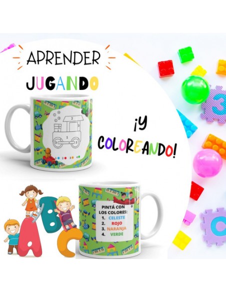 785876-MLA48008362039_102021,Taza Personalizada -aprender Jugando-para Completar Y Pintar