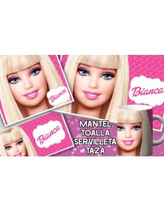 631095-MLA53877348247_022023,Set De Jardin - Barbie - Toalla - Taza - Servilleta - Man