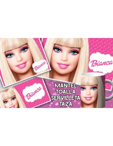 631095-MLA53877348247_022023,Set De Jardin - Barbie - Toalla - Taza - Servilleta - Man
