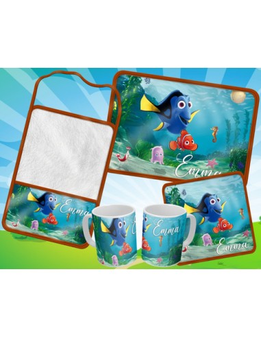 957199-MLA53877613312_022023,Set De Jardin - Buscando A Dory - Toalla - Taza -servilleta 