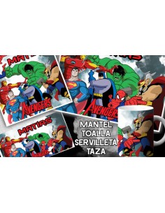 696557-MLA53876956467_022023,Set De Jardin - Avengers - Toalla - Taza - Servilleta - Pers