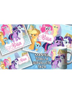 922944-MLA54006988336_022023,Set De Jardin - Mi Pequeño Pony 1 - Toalla - Taza - Serville