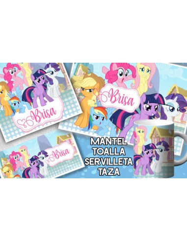 922944-MLA54006988336_022023,Set De Jardin - Mi Pequeño Pony 1 - Toalla - Taza - Serville