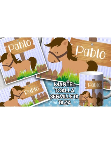 725975-MLA53877680244_022023,Set De Jardin - Caballito - Toalla - Taza - Servilleta -
