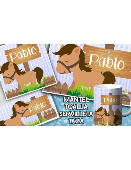 725975-MLA53877680244_022023,Set De Jardin - Caballito - Toalla - Taza - Servilleta -