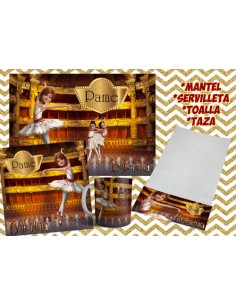 912149-MLA53877182344_022023,Set De Jardin - Bailarina - Toalla - Taza - Servilleta - Man