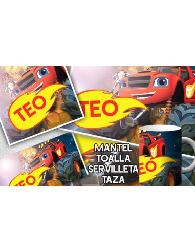 789156-MLA53877839401_022023,Set De Jardin - Cars - Monster Machine - Taza - Toalla - Man