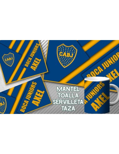 674324-MLA53877613115_022023,Set De Jardin - Boca Juniors - Toalla - Taza - Servilleta 