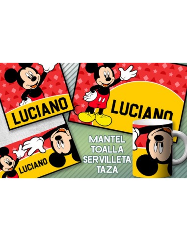 670888-MLA54006874448_022023,Set De Jardin - Mickey 1 - Toalla - Taza - Servilleta
