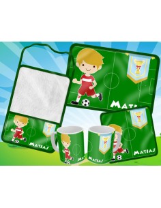 724918-MLA54005924716_022023,Set De Jardin - Futbol - Toalla - Taza - Servilleta - 