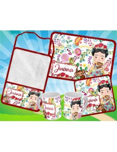 832686-MLA54005890989_022023,Set De Jardin - Frida - Toalla - Taza - Servilleta 