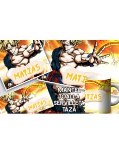 802282-MLA54005135803_022023,Set De Jardin - Dragon Ball Z - Toalla - Taza - Servilleta 