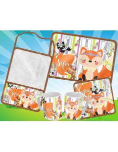 694453-MLA53876523903_022023,Set De Jardin - Animalitos Nordicos - Toalla - Taza - Servil