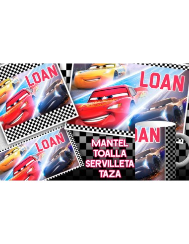 642143-MLA53877746405_022023,Set De Jardin - Cars - Toalla - Taza - Servilleta - Individu