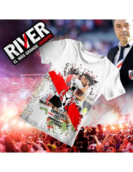 606998-MLA48352406726_112021,Remera Hombre - River Plate Campeon 2021 - Gallardo - Copa