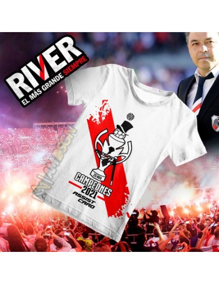 929402-MLA48352434493_112021,Remera Hombre - River Plate Campeon 2021 - Gallardo - Copa