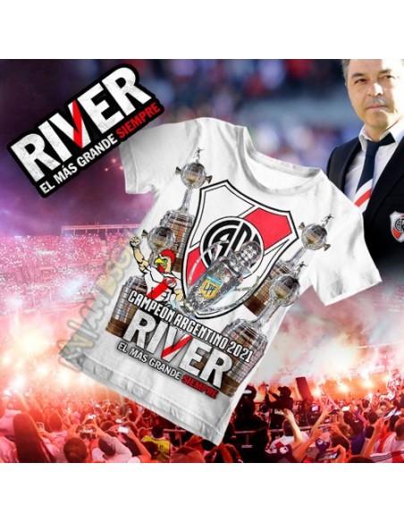 988254-MLA48352434494_112021,Remera Hombre - River Plate Campeon 2021 - Gallardo - Copa