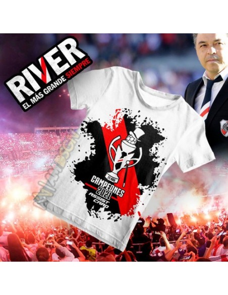971110-MLA48352417635_112021,Remera Hombre - River Plate Campeon 2021 - Gallardo - Copa