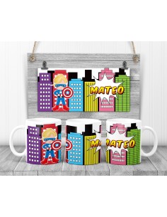 Taza superhéroes chicos