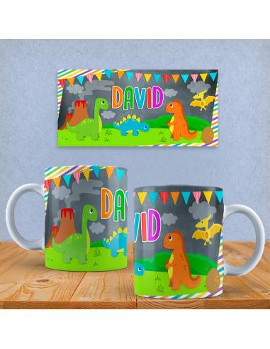 Taza polímero de dinosaurios