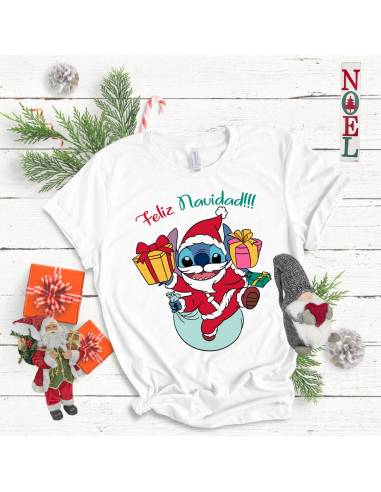 Remera mujer - Stich - Navidad