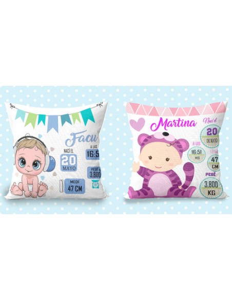 907751-MLA49771950111_042022,Almohadones Personalizado - Nacimiento - Nena - Nene